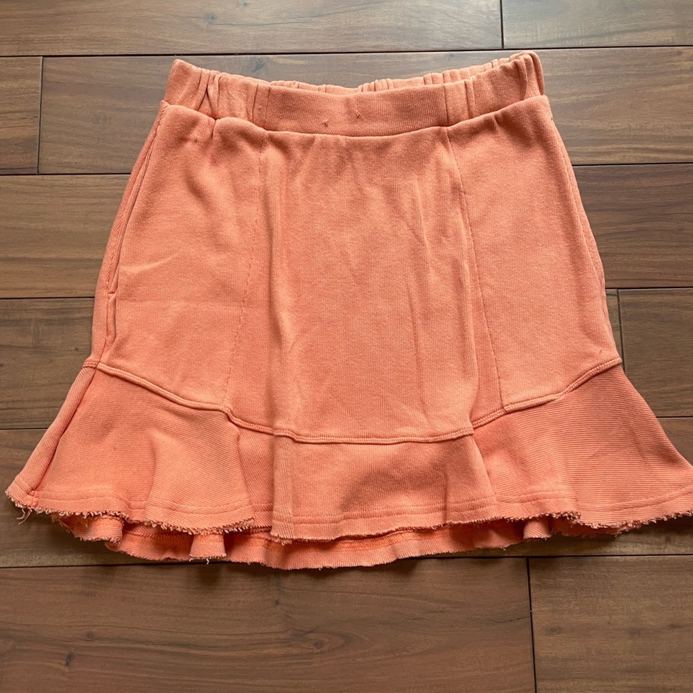 Free People Mini Skirt in Coral Orange